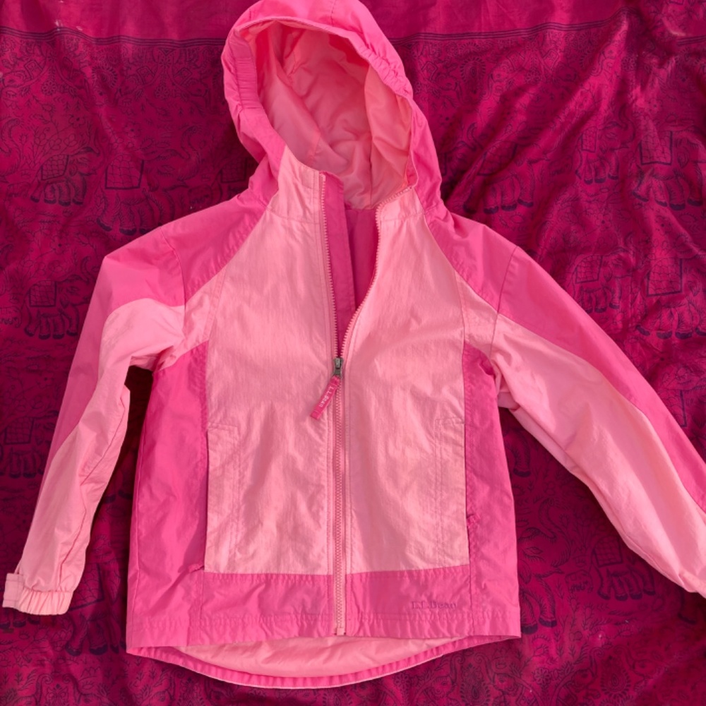 L.L. Bean Raincoat kids girls - size 8, small (S8) - Pink